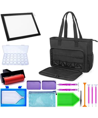 TORIBIO Carrying Bag for Diamond Painting A4 LED Light Pad - Storage Bag for Diamond Painting Tools and Supplies - Embroidery Protective Case - 15.4x12.2x4.7 Black - Buy Online on SooperMarket.com
