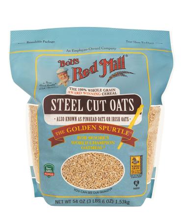 Bob's Red Mill Steel Cut Oats 54 oz (Pack of 4) - Resealable Breakfast Cereal - Buy Online on SooperMarket.com