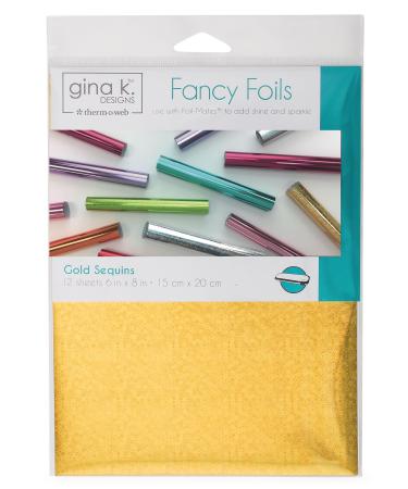 Gina K. Designs for Therm O Web Fancy Foils 6 x 8 Sheets Gold Sequins 12 Count 6 x 8 Sheets Gold Sequins