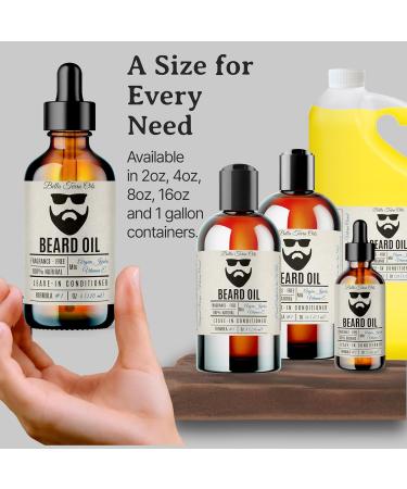 Bella Terra Oils Beard Oil 4oz | Organic Vitamin E Jojoba & Argan | Anti-Frizz Formula for Luster & Care - Buy Online on SooperMarket.com