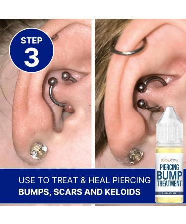 BodyJ4You Piercing Aftercare Spray | Keloid Bump Removal & Cleaner for Earring Holes | Natural Saline Wound Wash | Pierced Ears & Nose Cleaning Kit - Buy Online on SooperMarket.com