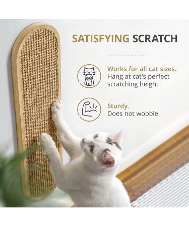 Ruby Road Wall Mounted Cat Scratching Post - Wooden Sisal Scratcher for Indoor Cats - Modern Cat Wall Furniture (22 x 5.7 inches) - Buy Online on SooperMarket.com