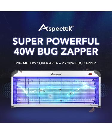 ASPECTEK 40W Insect Fly Killer - Indoor Use Effective Against Flies Moths Mosquitos Cockroaches Wasps Beetles and Bugs - Buy Online on SooperMarket.com
