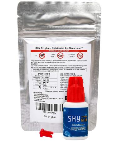 Stacy Lash Sky S+ Black Adhesive 5ml - 1-2 Sec Dry Time - 7 Weeks Retention - Professional Grade Eyelash Extension Glue - Buy Online on SooperMarket.com