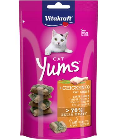 Vitakraft - YUMS Cat juicy snack for cats with chicken and cat grass - 40 g Catnip 40 g (1 pack)