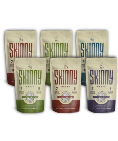 Its Skinny Variety Pack  Healthy, Low Calorie, Low-Carb Konjac Pasta  Fully Cooked and Ready to Eat  Gluten Free, Vegan, Keto and Paleo-Friendly (6-Pack)
