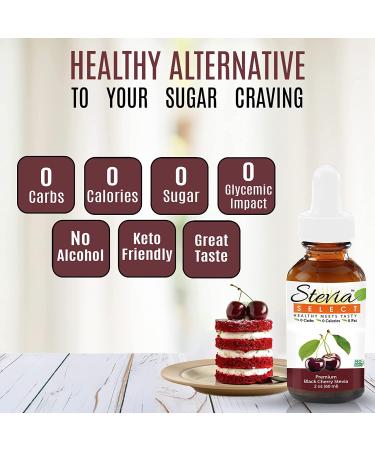 Stevia Select Liquid Stevia Drops - Keto Friendly Liquid Stevia Sweetener | Black Cherry Stevia Drops | Zero Calorie Sweetener Sugar Substitutes Extracted from Sweet Leaf | Black Cherry Extract 2 Oz. - Buy Online on SooperMarket.com
