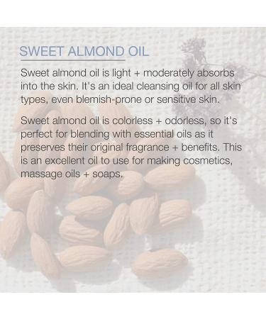 Pure Body Naturals Sweet Almond Oil 16 fl. oz - 100% Pure Cold Pressed, Hexane Free, Skin Moisturizer, Nail Strengthener, Carrier Oil for Therapeutic Massage - Buy Online on SooperMarket.com