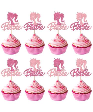 24 Pack Princess Cupcake Toppers Glitter Girl Princess Cupcake Picks for Baby Shower Bridal Shower Wedding Birthday Anniversary Theme Party Cake Decorations multi 8