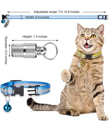 18 Piece Reflective Cat Collars with Bell and Safety Buckles | Durable Nylon Adjustable Collars with 6 Weatherproof ID Tags for Kittens and Puppies - Buy Online on SooperMarket.com