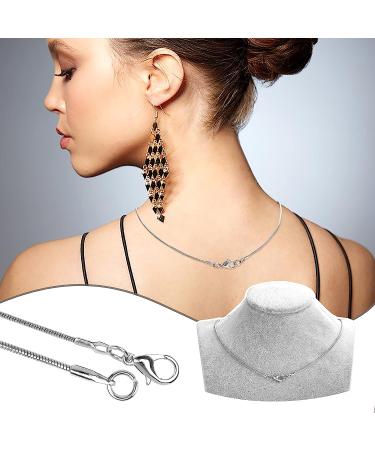 Forise 1.2mm Silver Plated Snake Necklace Chains - 24 Pcs, 18 Inch for Jewelry Making - Buy Online on SooperMarket.com