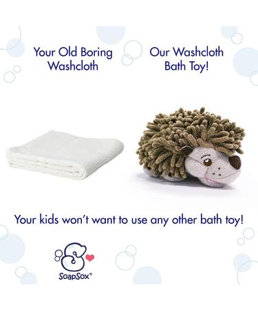 SoapSox Kids Exfoliating Bath Scrub Toy - Hendrix The Hedgehog | Soft Animal Wash Cloth Sponge for Babies, Kids, Children - Buy Online on SooperMarket.com