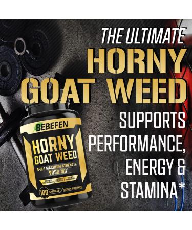 Horny Goat Weed Capsules 9050mg with Maca, Tribulus Terrestris, Tongkat Ali - Energy & Strength Support - 100 Capsules - Buy Online on SooperMarket.com