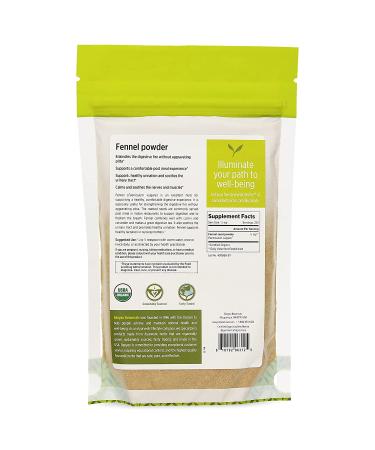 Organic Fennel Seed Powder - USDA Certified - 1/2 lb - Digestive Comfort Supplement - Banyan Botanicals - Buy Online on SooperMarket.com