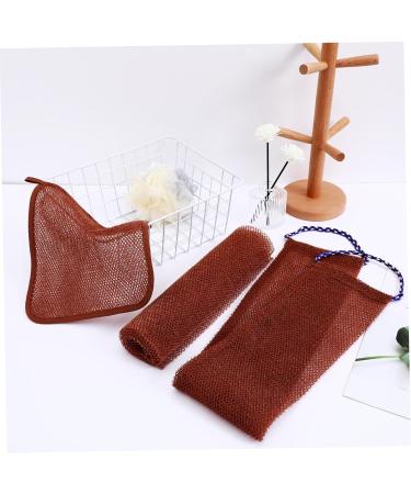 ORFOFE 1 Set Bath Towel Bath Scrubber Towel Back Washers for Shower Back Cleaner Loofah Strap Brown Nylon - Buy Online on SooperMarket.com