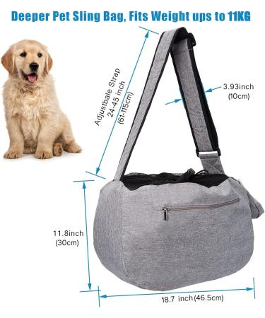 Ownpets Medium Pet Sling Carrier for 6.5-9kg Dogs/Cats - Reversible, Hands-Free, Adjustable Strap, Pocket - Grey - Buy Online on SooperMarket.com