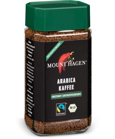Mount Hagen Organic Instant Arabica Coffee Decaffeinated (6 x 100 gr) 100 g (Pack of 6)