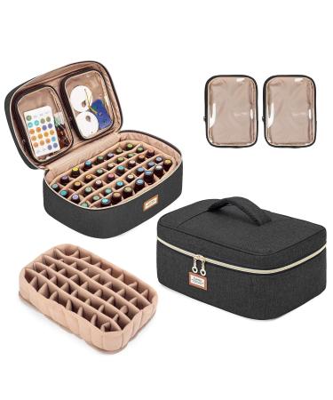 CURMIO Essential Oil Storage Case - 40 Bottle Organizer with 2 Detachable Pouches and Handle, Black (Bag Only) - Buy Online on SooperMarket.com