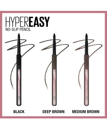 Maybelline New York Eyestudio Hyper Easy No Slip Pencil Black 0.04 Oz Pack of 2 - 001 Black (0.021 Ounce) - Buy Online on SooperMarket.com