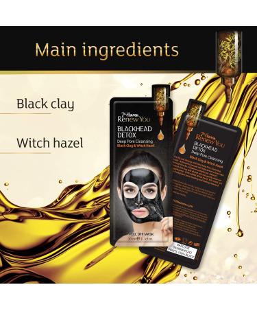 7th Heaven Renew You Blackhead Detox Deep Pore Cleansing Peel Off Mask Black Clay and Witch Hazel 0.021 Kg - Buy Online on SooperMarket.com