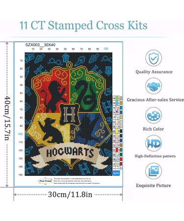 Harry Potter Cross Stitch Kit for Adults - 11CT Stamped Cross Stitching - Beginner Needlepoint Craft - 11.8x15.7inch - Buy Online on SooperMarket.com