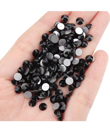 4300PCs Mixed Size Flatback Rhinestones - Non Hotfix Round Crystal Gems Glass Beads for Nail Art, Clothes, Shoes, and Bags - Jet Black - 2mm-6.5mm - Buy Online on SooperMarket.com
