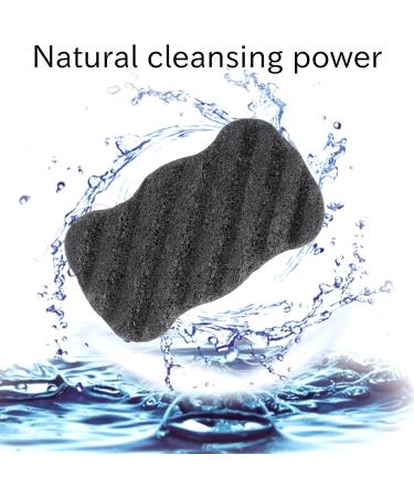 Konjac Sponge Set with Activated Bamboo Charcoal - Body & Facial Sponge Deep Cleansing Sponge for Care - Buy Online on SooperMarket.com