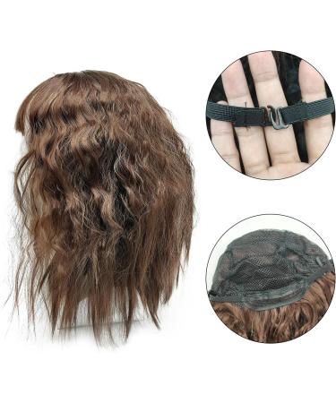 SKHAOVS Curly Fancy Dress Wigs with Hair Bangs Short Wavy Curly Women Fresh Bright Synthetic Ordinary Flat Bangs Bob Wig Cosplay Party Wigs Women's Shoulder Length Halloween Girl Wigs (Brown) - Buy Online on SooperMarket.com