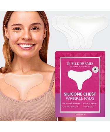 Silicone Chest Wrinkle Pads:Chest Wrinkles from Side Sleeping- Chest Pads for Wrinkles Reusable 4 pcs