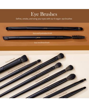 Jessup 14Pcs Black Kabuki Makeup Brushes Set for Foundation, Eyeshadow, Contour, and Concealer - T336 B-T336 - Buy Online on SooperMarket.com