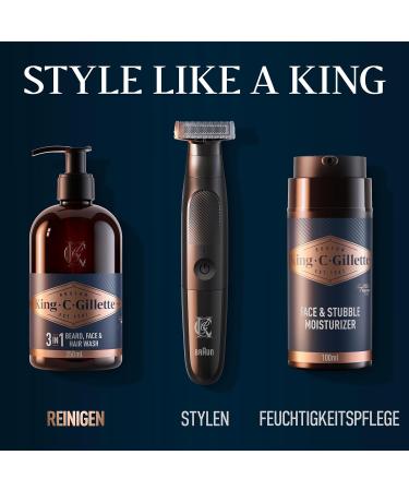 King C. Gillette Beard Shampoo for Men - 350ml with Coconut Water Argan Oil & Avocado Oil | Ideal Beard Care Gift - Buy Online on SooperMarket.com