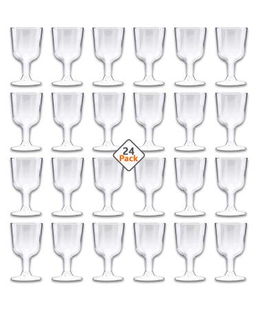 Momentum Brands Disposable Wine Glasses For Parties  24 Count Plastic Wine Glasses Bulk (Clear, 6.4 oz)