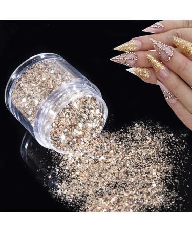 5 Set Holographic Chunky Glitter Nail Sequins for Body, Face, Hair - Gold & Silver Shades - Buy Online on SooperMarket.com
