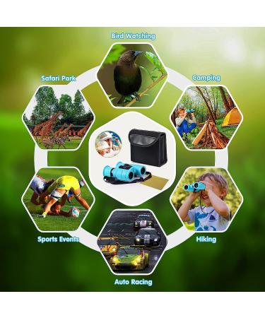 Kids Binoculars 8x21 High-Resolution for Boys & Girls | Compact Binoculars for Bird Watching, Camping, Hiking | Ideal Gifts for 3-12 Year Olds | Blue - Buy Online on SooperMarket.com