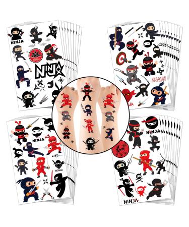Patelai 36 Sheets Ninja Temporary Tattoos Tattoo Stickers Cartoon Warrior Birthday Decorations for School Rewards Gifts Kids Girls Boy Party Supplies Favors FDA Registered  12 Styles