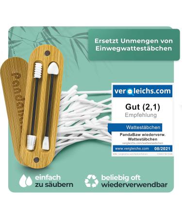 Buy Pandabaw Reusable Cotton Swabs - Extra Soft Silicone Q-tips for Makeup Removal & Ear Care - Eco-Friendly Black - Buy Online on SooperMarket.com