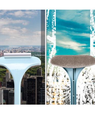 Virtcooy Glass Cleaning Brush - Glass Cleaning Scraper | Wet and Dry Dual Use Window Floor Wash Brush Mesh Screen Cleaner for Walls Counters Sofa Blue - Buy Online on SooperMarket.com