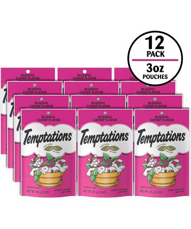 TEMPTATIONS Classic Crunchy and Soft Cat Treats Blissful Catnip - Multiple Sizes - 3oz (12 Pack) - Buy Online on SooperMarket.com