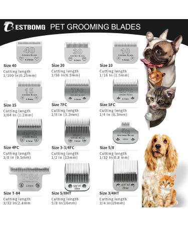 BESTBOMG 2 Pack Dog Grooming Replacement Blades Compatible with Heiniger/Moser Max45/Andis/Oster A5 Dog Clippers Size 40# 1/100" (0.25mm) Cutting Length 12 UK S - Buy Online on SooperMarket.com