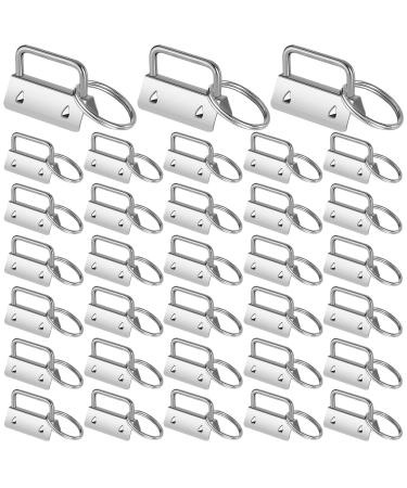 Outus 100 Pieces Key Fob Hardware Key Fob Keychain Wristlet with Split Ring (Silver 1 Inch) Silver 1 Inch