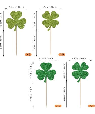 36 Pack Lucky Four Leaf Clover Cupcake Toppers Glitter St.Patrick's Day Shamrock Cupcake Picks for Baby Shower St Patrick's Day Kids Birthday Party Cake Decorations Supplies Gree 14 - Buy Online on SooperMarket.com
