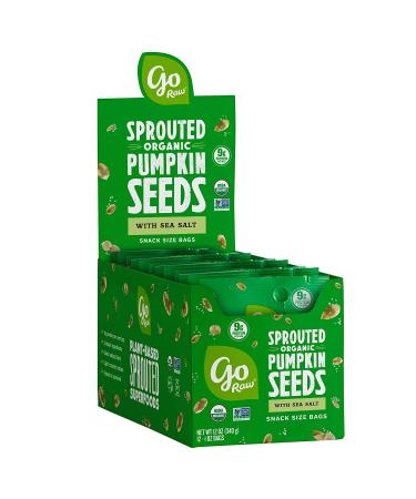 Go Raw Seeds with Sea Salt - 12 oz. Bags Box of Keto Vegan Gluten Free Organic Superfood Pumpkin Seeds - Single-Serve Snack Packs - Buy Online on SooperMarket.com