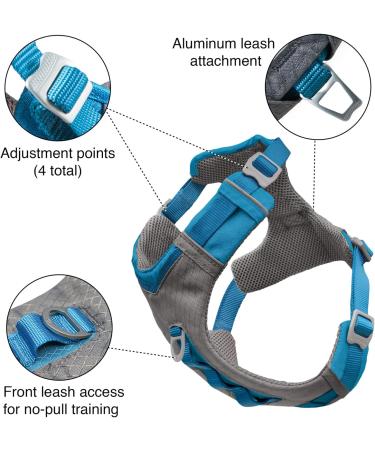 Kurgo Journey Air Dog Harness - Padded Chest & Back Handle for Dogs 2-5 kg XS Size - Blue/Gray - Buy Online on SooperMarket.com