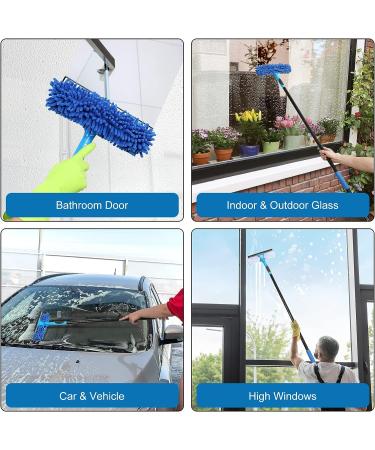 VITEVER Professional Window Squeegee Cleaner Tool with Extension Pole - 2-in-1 Scrubber Cleaning Kit - Buy Online on SooperMarket.com