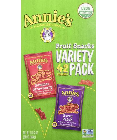 Annie's Homegrown Strawberry Fruit Snacks - 42 Pack | 0.8 OZ Each | Organic & Delicious - Buy Online on SooperMarket.com
