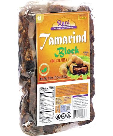 Rani Tamarind Block 17.5oz (1.1lbs) - All Natural, Vegan, Gluten-Friendly | Non-GMO, Kosher | Indian Origin Tamarind Slab 500g - Buy Online on SooperMarket.com