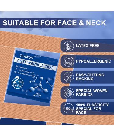 Anti-Wrinkle Tape - Myofascial Lift Tape for Firming Toning & Tightening | Skin-Lifting Face Neck & Forehead Patches - 2 Rolls for Anti-Aging & Wrinkle Reduction - Buy Online on SooperMarket.com