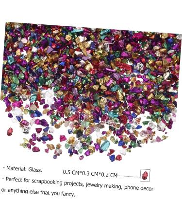 FRCOLOR 1 Glass Chip Nail Filler Metallic Chips for Nail Arts Crushed Irregular Glass Craft Crushed Glass Irregular Glass Glitter Epoxy Crushed Glass Mirror Vase Manicure 3D Small Crystal 0.5X0.3cm Colorful - Buy Online on SooperMarket.com