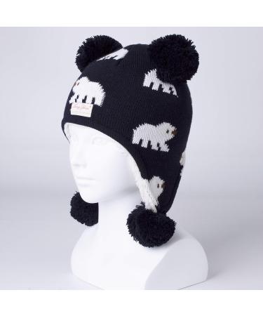 LANGZHEN Toddler Winter Hat Earflap Knit Cap for Baby Boys Girls 2-4 Years - Polar Bear Navy - Buy Online on SooperMarket.com
