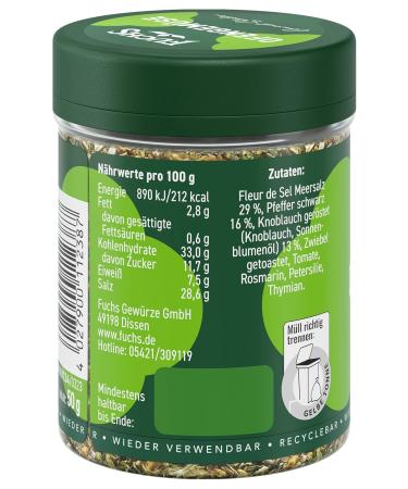 Fuchs Gourmet Spice Selection Mediterran - Vegan Oven Vegetable Spice Mixture with Selected Herbs 50g - Refillable Seasoning for Bread & Veggies - Buy Online on SooperMarket.com